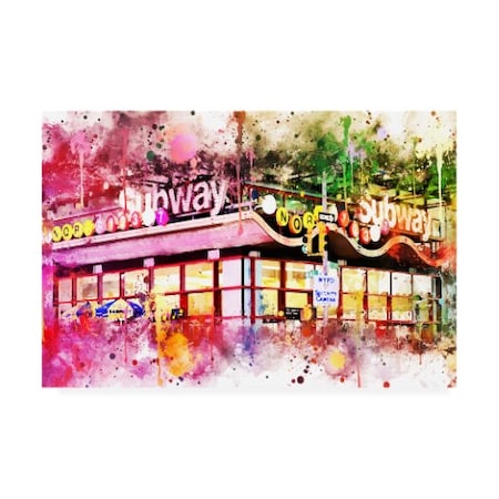 Philippe Hugonnard 'NYC Watercolor Collection - Times Square Subway' Canvas Art,12x19